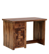 Niware Solid Wood Study Table with Storage For Study Room in Teak Finish