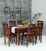 Salford Solid Wood 6 Seater Dining Set in Provincial Teak Finish