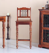 Saffron Solid Sheesham Wood Bar Chair in Honey Oak Finish