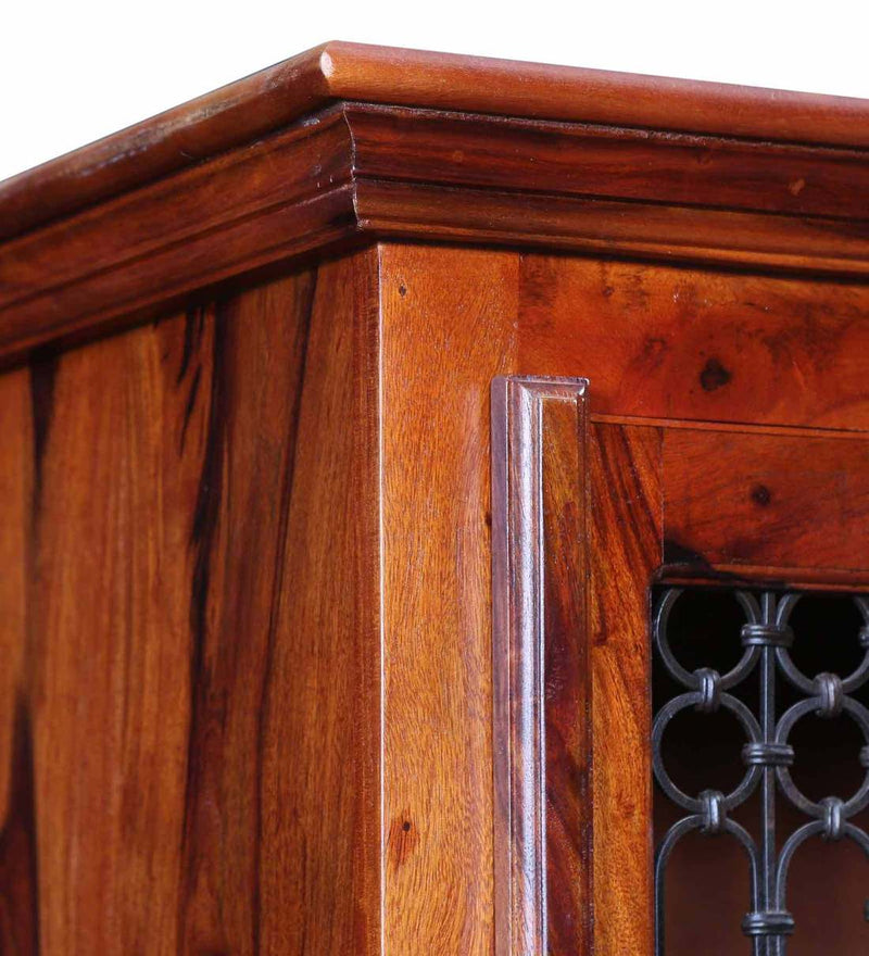 Saffron Solid Wood Bookcase For Living Room in Honey Oak Finish