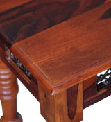 Saffron Solid Wood End Table For Home in Honey Oak Finish