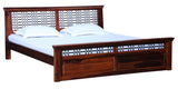 Saffron Solid Wood King Size Bed For Bedroom in Honey Oak Finish