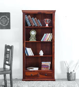 Saffron Solid Wood Bookshelf in Honey Oak Finish