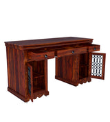 Saffron Solid Wood Study & Office Table in Honey Oak Finish