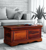 Saffron Wooden Trunk Box for Living Room in Honey Oak Finish
