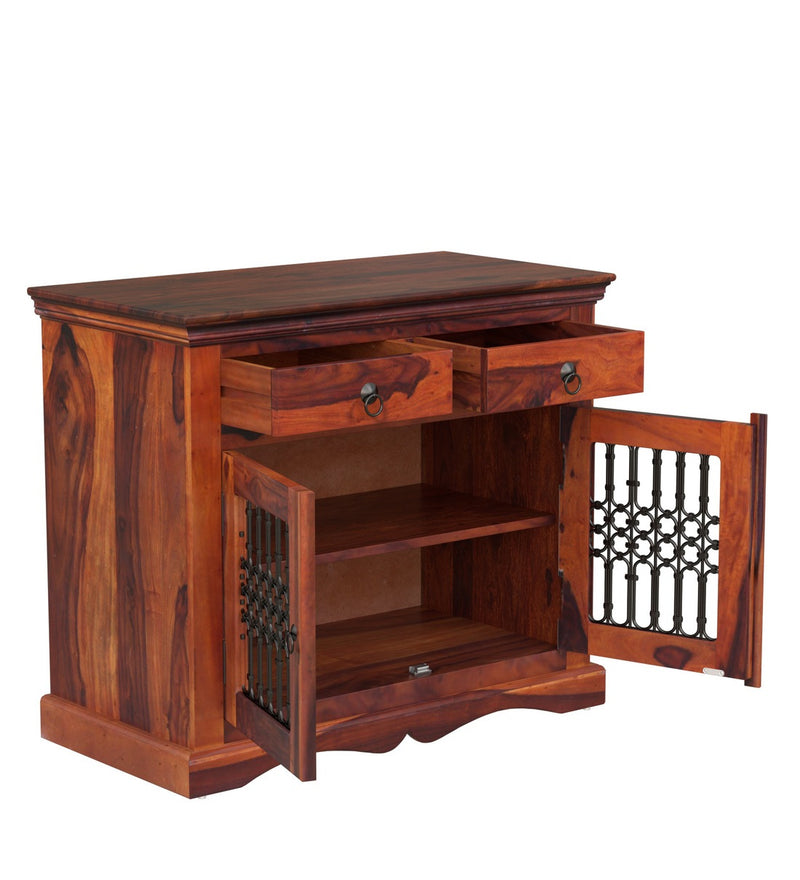 Saffron Wooden Sideboard Cabinet for Bedroom & Living in Honey Oak Finish