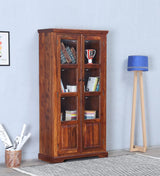 Kanishka Wooden Bookshelve & Crockery for Living Room  Finish