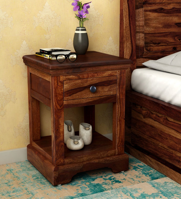 Kanishka Solid wood Sheesham Bed Side Table for Bedroom