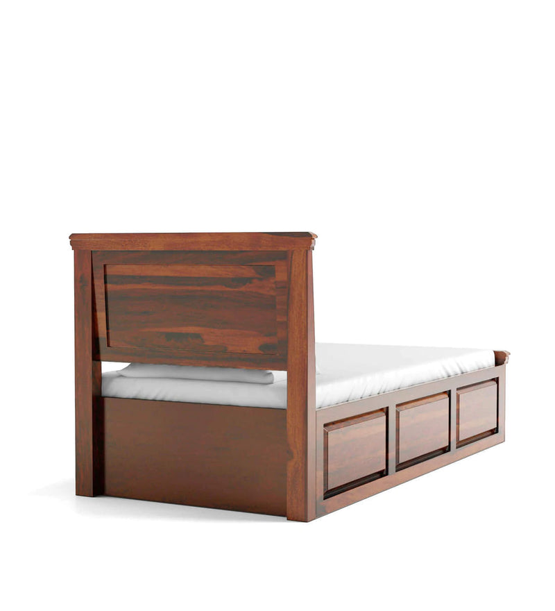 Kanishka Wooden Single Bed with Storage for Bed Room Finish