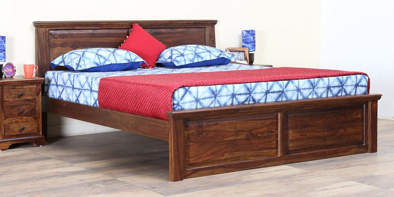 Kanishka Solid Sheesham Wood Double Bed Without Storage for Bedroom