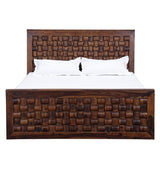 Niware Wooden Bed with  Storage in Provincial Teak Finish