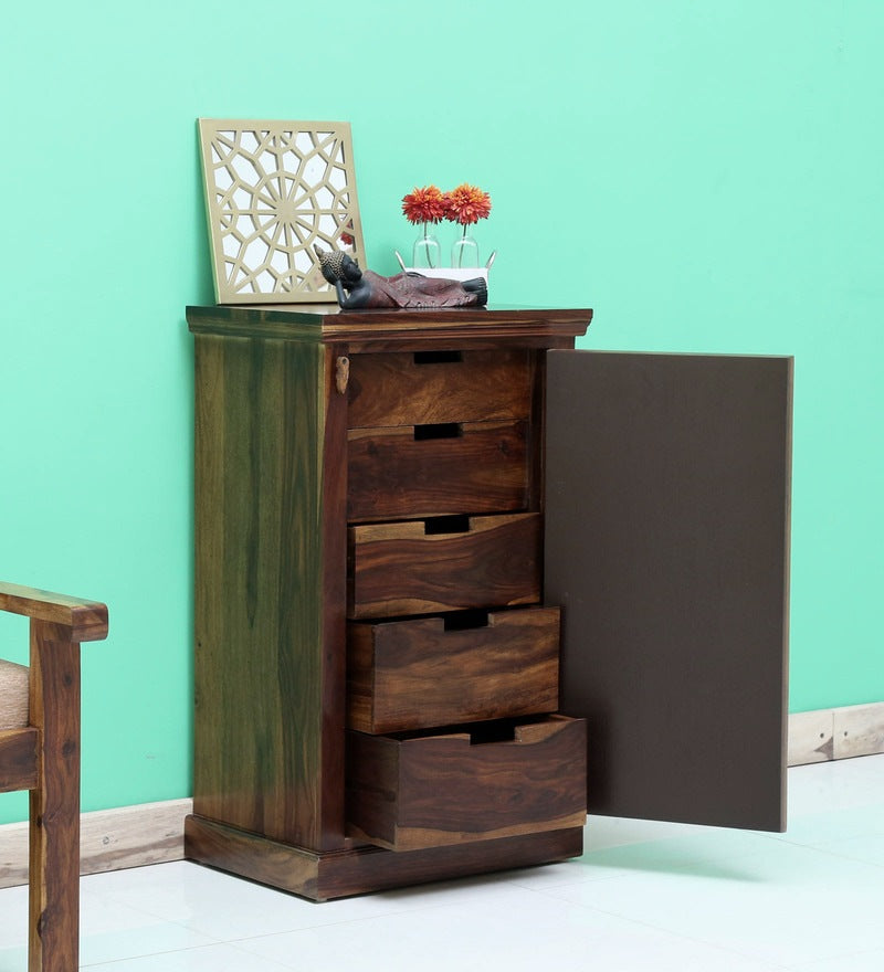 Niware Chest of Drawers Wooden for Living Room in Provincial Teak Finish