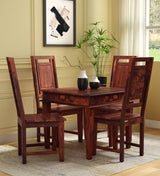 Niware Solid Wood 4 Seater Dining Table Set for Home