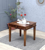 Niware Solid  Wood 4 Seater Dining Table in Provincial Teak Finish