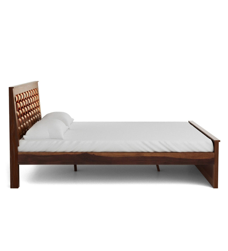 Niware Solid Wood Bed Without Storage in Provincial Teak Finish