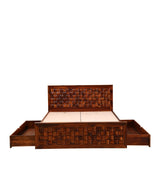 Wooden Bed with Drawer Storage For Bedroom