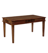 Niware Wooden 6 Seater Dining Set with 2 Bench in Provincial Teak Finish